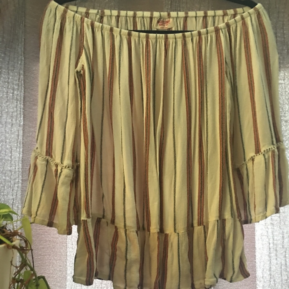 Off the shoulder striped top